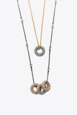 PACK OF 2 COMBINED GLITTER NECKLACES - Zara фото 4