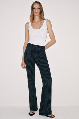 JEANS ZW COLLECTION FLARE TIRO ALTO RAYAS / Azul - Zara фото 4
