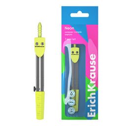 Цена за 1 шт. Циркуль металлический ErichKrause Neon, 120мм, флоупак, желтый