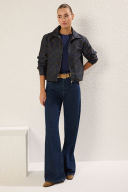 TRENDYOLMILLA Cok Renkli Regular Gomlek Yaka Jakarl? Ince Ceket Mont TWOSS25MO00015  фото 2