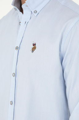 Мужская голубая базовая рубашка с длинным рукавом Неожиданная скидка в корзине - U.s. polo assn фото 7