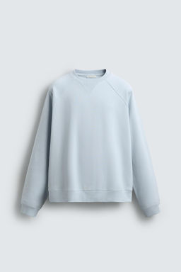 SUDADERA LAVADA ESTRUCTURA PIQU? / Celeste - Zara фото 7