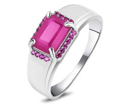 Кольцо, 1 рубин корунд октагон 5х7 мм/1.24 ct , нанорубин, Калестро