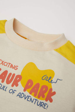 Футболка с длинными рукавами и принтом для маленьких мальчиков - Defacto фото 2