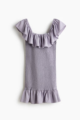 Flounced off-the-shoulder dress