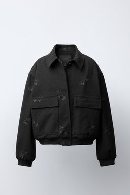 EMBROIDERED FLOWERS BOMBER JACKET