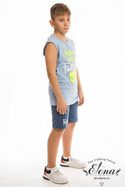 Костюм (майка+шорты) М223016Па Голубой