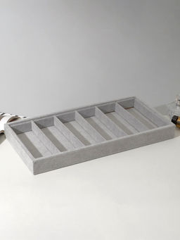 Подставка для украшений QF, 6 ячеек, 38?18.5?3.5 см, серая