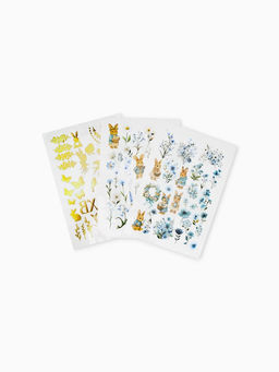 Цена за 2 шт. Пасхальный декор для кулича и яиц Зайчики, краска, тату, ободок, топперы, перчатки