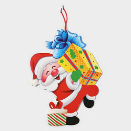 Новогоднее украшение настенное Дед мороз с подарком, подвеска, 42,5х32 см - Simaland фото 5