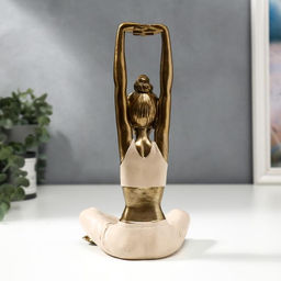 Фигура полистоун «Девушка в позе воина», розовый, 22.5×12.3×10 см