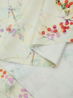 Мерный лоскут (ткань в отрезах) - Вискозный атлас (Digital) Рябиновая веточка, ш.1.5м - Купава фото 10
