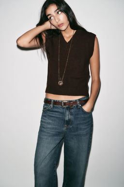 PLAIN KNIT SLEEVELESS JUMPER - Zara фото 16