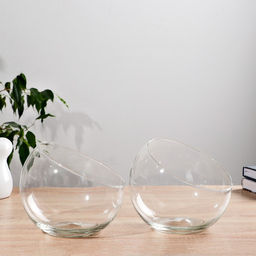 Ваза для цветов «Анабель», шаровая с косым резом, 1.5 л, 19×14.5 см, стекло, МИКС прозрачная