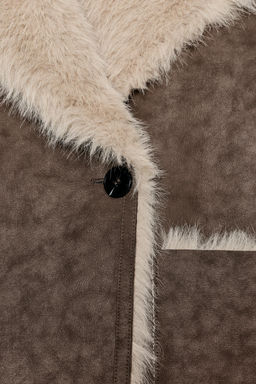 REVERSIBLE DOUBLE-FACED FAUX FUR COAT - Zara фото 8