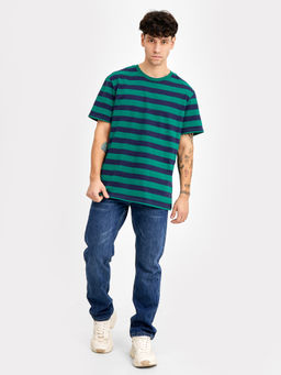 Футболка мужская в сине-зеленую полоску сине -зеленая полоска 111831