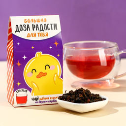 Чай цветной Доза радости, вкус: клубника, 20 г.