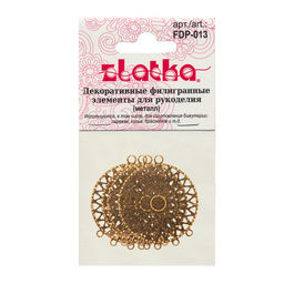 Zlatka Филигранные элементы FDP-013 2.2 см круг с петлями 4 шт СК/Распродажа под золото  фото 3