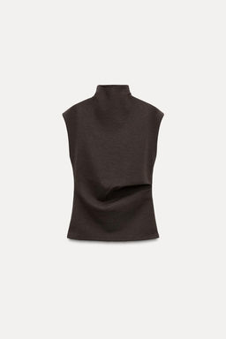 SOFT INTERLOCK TOP WITH DRAPED SIDE DETAIL - Zara фото 10