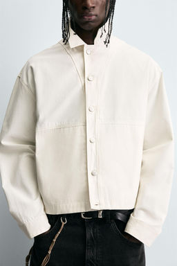 TEXTURED CROPPED FIT OVERSHIRT - Zara фото 6