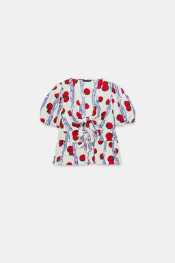 CAMISA ESTAMPADA LAZOS / Azul / Blanco - Zara фото 6