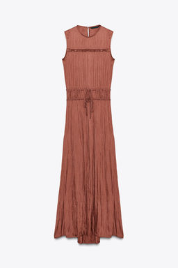 SATIN MIDI DRESS WITH BACK FRILL - Zara фото 7