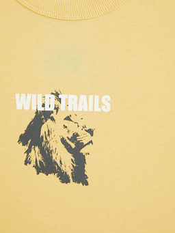 Bisiklet Yaka Bask?l? Erkek ?ocuk Ti??rt