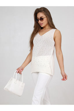 Топ женский ТВ-2 стразы молочный