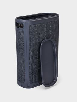 Плетёная корзина для белья с крышкой "Лён" 45л 43×20×60см, цвет графит