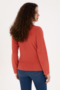 Kad_n Kiremit Fermuarl_ Dik Yaka Polar Sweatshirt - U.s. polo assn фото 5