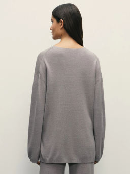 Джемпер из вискозы с V-образной горловиной / Zarina  фото 5