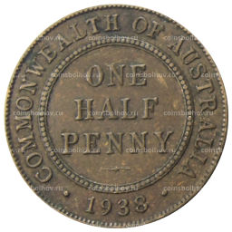 1/2 пенни 1938 года Австралия