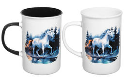 Набор 2 кружек 360 мл 11,5*7,5*11,5 см Лошадь в осеннем лесу, фарфор - Elan gallery фото 12