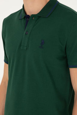 U. S. Polo Assn / Мужская темно-зеленая базовая футболка - U.s. polo assn фото 14