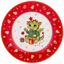 ТАРЕЛКА ЗАКУСОЧНАЯ LEFARD С НОВЫМ ГОДОМ! 19 СМ КРАСНАЯ