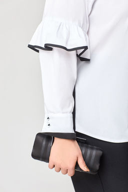 Блуза EVA GRANT 7136-1 белый с черным