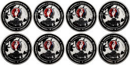 Набор из 8 медалей 2016 года Франция Чемпионат Европы по футболу UEFA EURO 2016