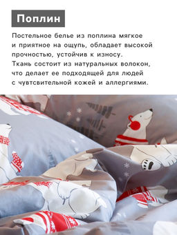 Постельное бельё 1.5-спальное «Этель. Зимние игры», поплин