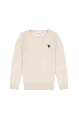 U. S. Polo Assn Кремовый базовый свитер с круглым вырезом для девочек - U.s. polo assn фото 10
