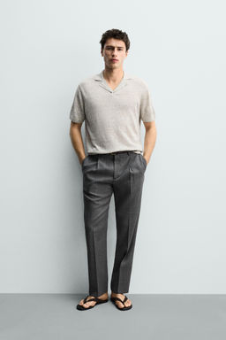 PANTAL?N REGULAR FIT 100% LANA / Gris