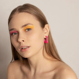 Серьги акрил Тренд рамка, цвет ярко-малиновый - Queen fair фото 4