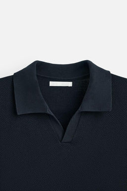 TEXTURED KNIT POLO SHIRT - Zara фото 36