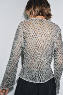 BEADED CROCHET TOP - Zara фото 3