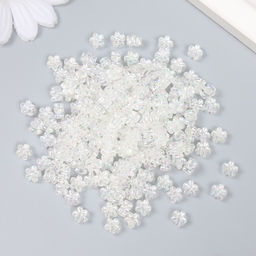 Бусины для творчества пластик "Цветок. Белый перламутр" набор 20 гр 0,7х0,7х0,4 см