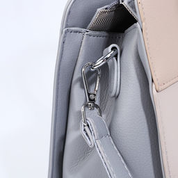 Сумка тоут на молнии, наружный карман, длинный ремень, цвет бежевый/серый - Simaland фото 5