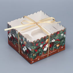 Цена за 5 шт. Коробка для капкейка «Тепла и уюта в Новом году», 16×16×10 см