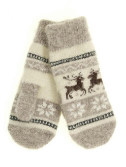 Варежки женские "Олени и орнамент" КРУГ 3435-4