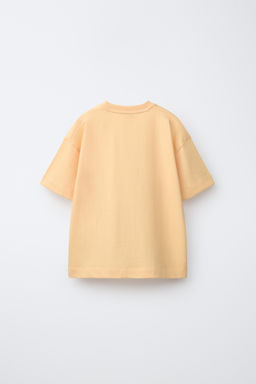 CAMISETA JOGGING TEXTO / Mandarina