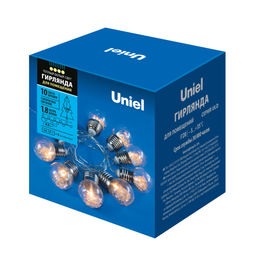 ULD-S1800-010/STB/3AA WARM WHITE IP20 RETRO BULBS Гирлянда светодиодная Лампочки ретро, на батарейках 3AA (не в/к), 1,8м. 10 светодиодов. Теплый белый свет. Провод прозрачный. TM Uniel