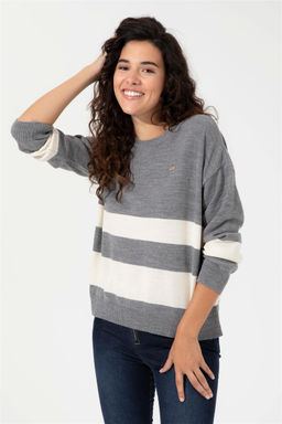 Женский серый меланжевый свитер с круглым вырезом Неожиданная скидка в корзине - U.s. polo assn фото 3